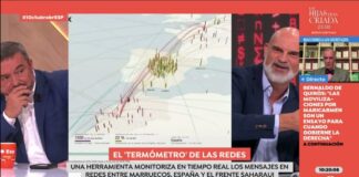 La herramienta de Elocuent Intel en pantalla durante Espejo Público, con Víctor Sánchez del Real en el plató